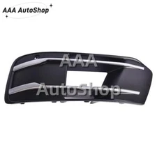 Front Bumper Cover LH Driver Fog Light Grille Bezel Insert For Audi Q7 16-19