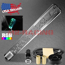 Led Light Rgb Shift Knob Stick Crystal Transparent Bubble Gear Shifter 30cm