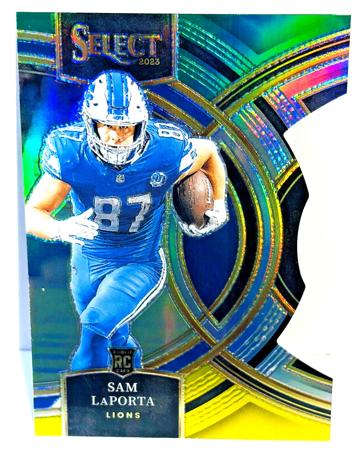 2023 Panini Select Football #106 Premier Silver Prizm Die-Cut Sam LaPorta RC