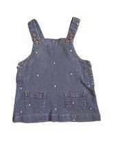 BABY GIRL BLUE DENIM PINAFORE DRESS AGE UP TO ONE MONTH USED 
