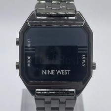 Nine West Watch Womens Digital 34mm Case Day Date Alarm Chronograph
