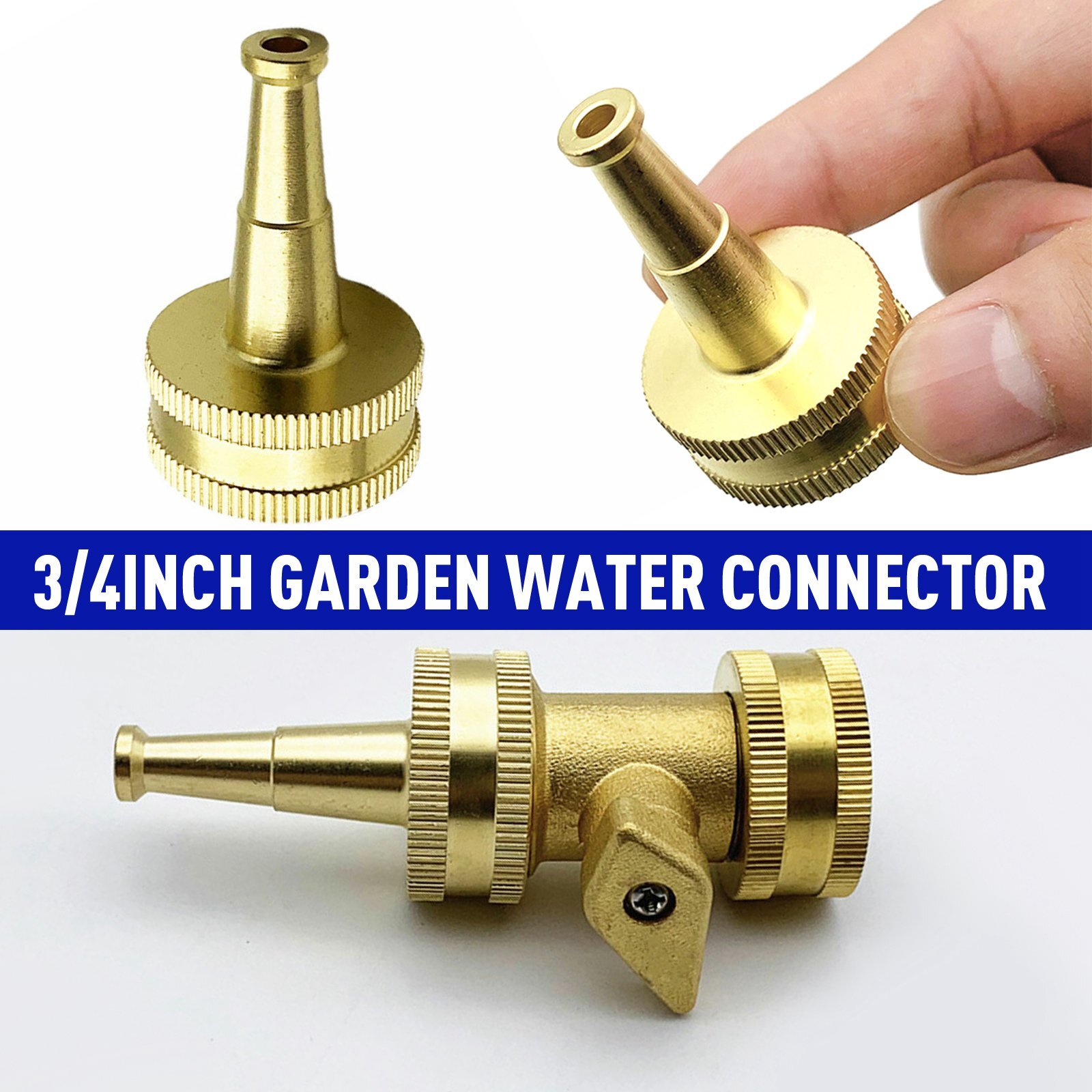 3/4'' Garden Water Connector Utility High Pressure Sweeper Sprayer Hose Nozzle