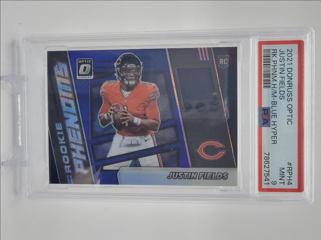 Justin Fields Panini Donruss Optic Rookie Phenoms Horizontal Memorabilia #RPH4 Blue Hyper