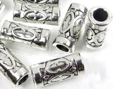 15 Antique Silver Pewter Tube Space 13x5mm Beads 