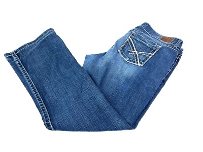 BKE Buckle Culture Stretch Bootcut Jeans Low Rise Distressed Women's 36 (Hemmed)