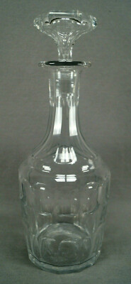British Clear Fluted / Panel Cut Crystal 12 Inch Tall Decanter Circa 1870 A