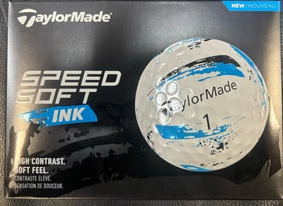 🆕Taylormade Speedsoft Ink Golfbälle, 1 Dutzend, weiß/blau, PGA PRO VERKÄUFER