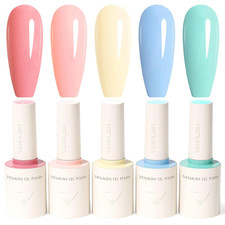 VENALISA 10 ML Gel Nail Polish Set, 5 Pcs Pink Yellow Blue Gel Polish Color High