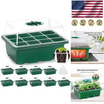 Seed Starter Tray Set with 120 Cells - Reusable Indoor/Outdoor Gardening Kit