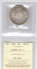 1965 Silver Dollar ICCS MS 63.    Item #3218