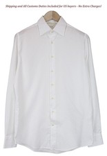 SUITSUPPLY Traveller Men's Shirt 39/15 1/2 Slim White Cotton Classic Fit