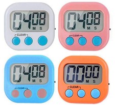 Digital Kitchen Timer, Big Display Screen, Loud White, Orange, Blue, Pink
