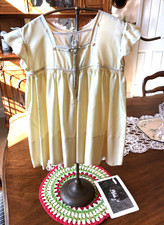 1930's Shirley Temple Nannette Toddler Yellow Dress with tag and child's hanger