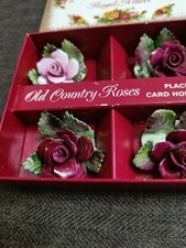 Old Country Roses Royal Albert Place Card Holders Boxed Bone China