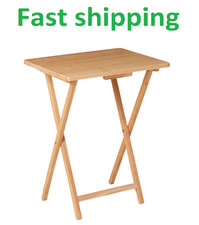 Indoor Single Folding TV Tray Table Natural L 19 X W 15 X H 26 Inches.