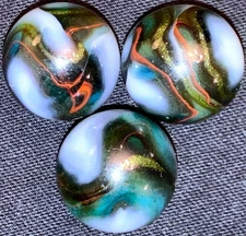 Lot of 3 Jabo Joker I J.E.R.K. Blue Pre-Cranberry Aventurine Ox Mint Marbles