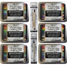 Bundle - Tim Holtz Distress ALL available Watercolor Pencils 75 total. Sets 1, 2