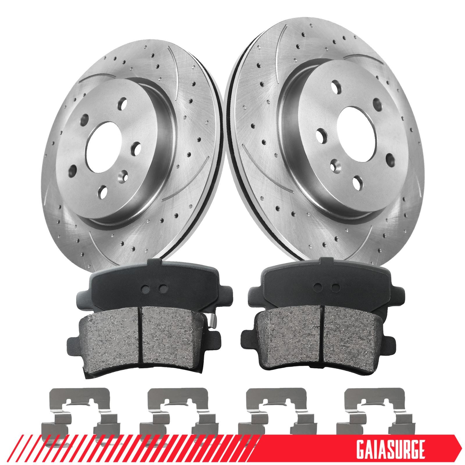 Rear Drilled Rotor Brake Pads for Chevy Impala 2010-2017 Buick LaCrosse Regal