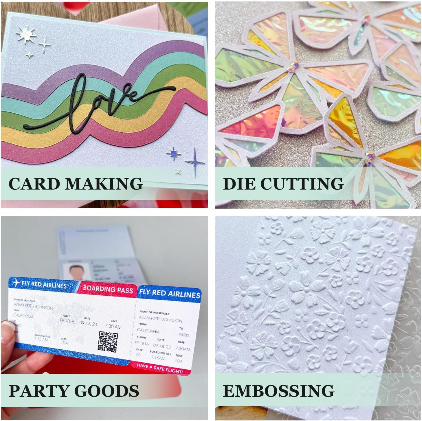 Cardstock Warehouse Diamond Print Inkjet Glitter - Premium White Glitter Cardsto