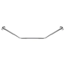 Stainless Steel Diamond Shaped Corner Shower Curtain Rod Larger Silver