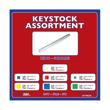 Key Stock Assortment, Steel, Zinc Plated, 60 Pieces, Disp-Kszc060