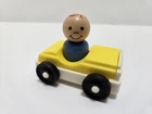 Vintage Fisher Price Little People Yellow Amusement Park Car And Boy