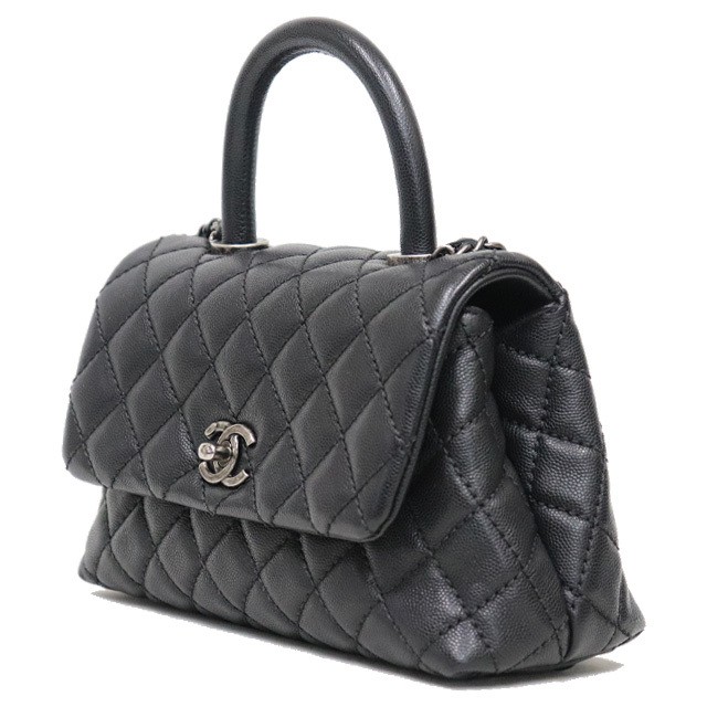 Chanel Coco Handle 23 XS Black Chain Shoulder Bag with Gold Hardware 576660