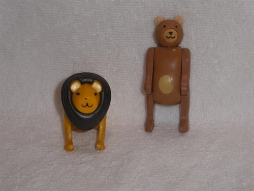 Fisher Price Little People Vintage Circus Train Animal Lot Brown Bear Male Lion