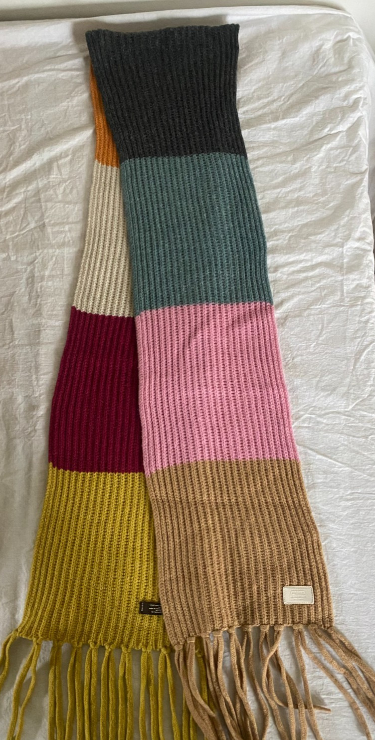 Coach Multi-Color Block Pattern Wool blend scarf - image 1