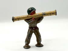 Vintage Barclay Lead Pod foot WWII Style Toy Soldier w/ Bazooka