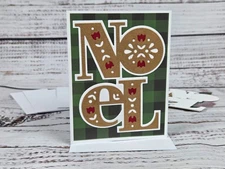 Merry Christmas Greeting Card Kit #37c [Lot of 4, Handmade, Nordic Noel]