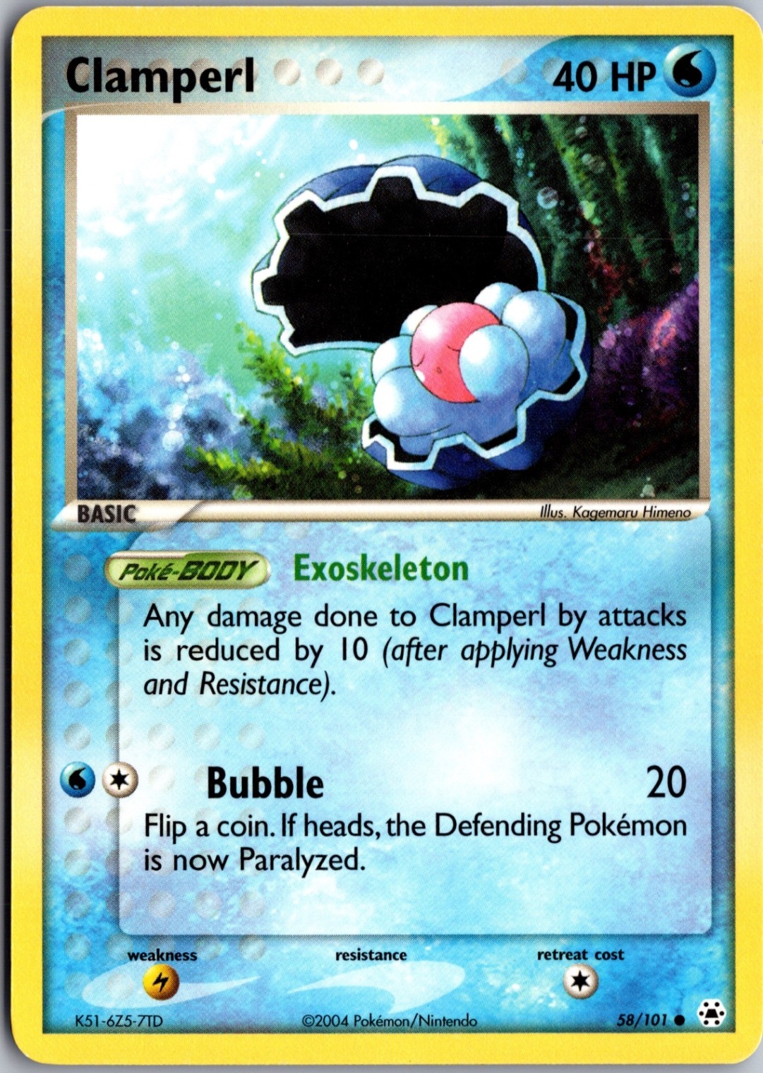 Clamperl 58/101 Common Hidden Legends Lightly Played Pokemon Card TCG Single