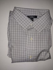 Kirkland Signature Men's Tailored Fit Dress Shirt Plaid Gray 16 x 32/33 Large
