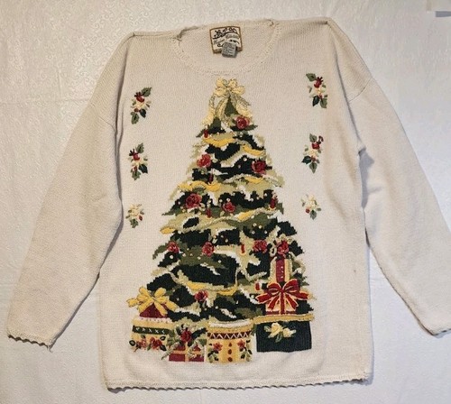 Heirloom Collectibles Christmas Sweater Women's Large Embroidered Embellished