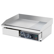 Elektro Grillplatte, Grillfl&auml;che 1/3 gerillt und 2/3 glatt, 550 x 445 mm