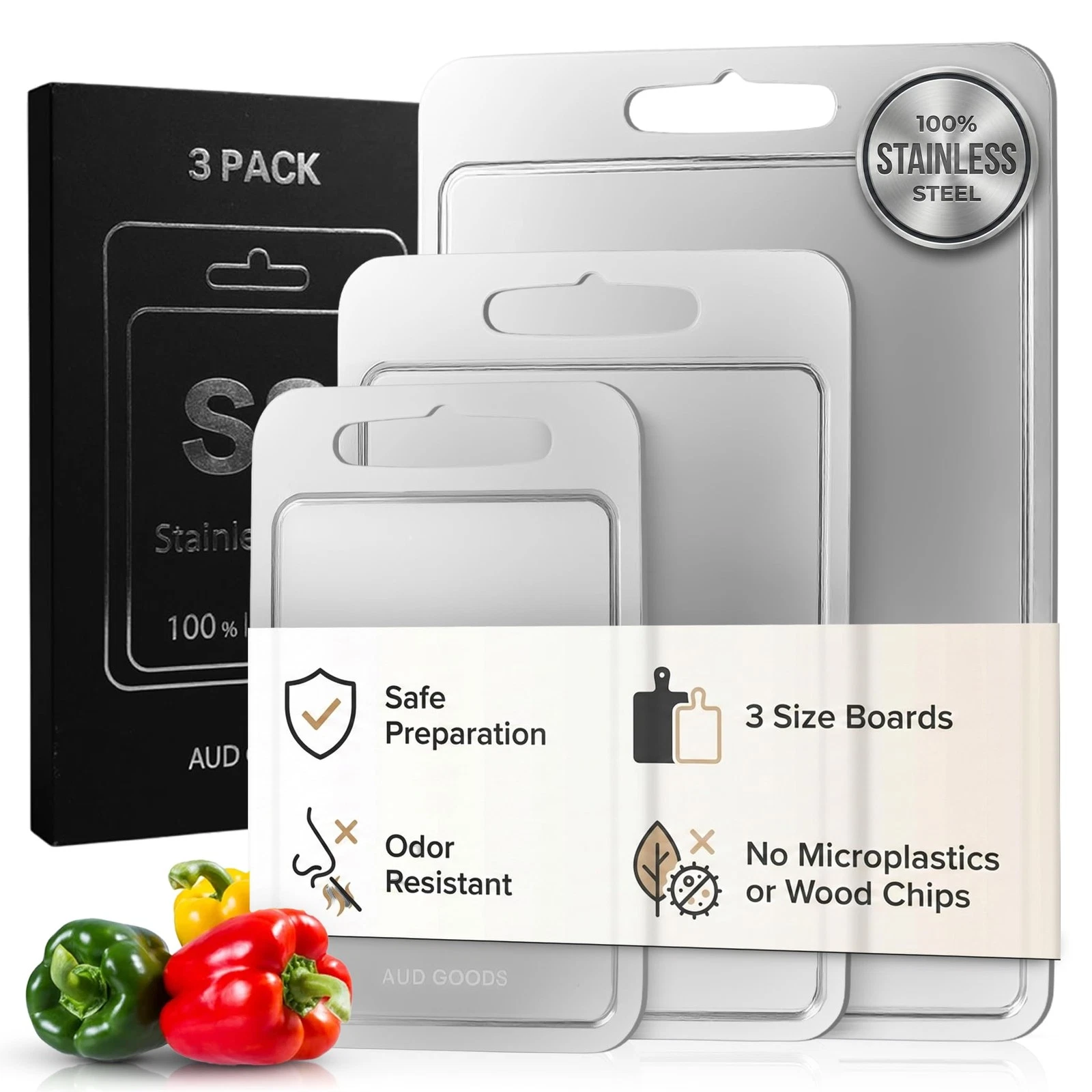 Stainless Steel Cutting Boards For Kitchen - Stainless Steel Cutting Board wi...