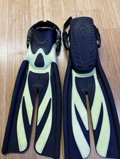 TUSA X-Pert Zoom Split Fins XS-S Open Heel Adjustable Scuba Dive Snorkel Yellow