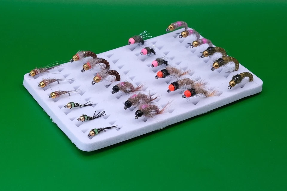 Perlenkopf Nymphen Set 24 Widerhakenlose Fliegen zum Forellenangeln... - Bild 2 von 2