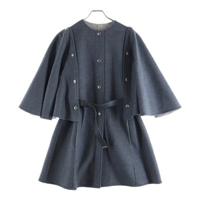 LOUIS VUITTON 24AW Double Face Cape Wrap Coat Ladies Gray RW242WW QWE FRCO32