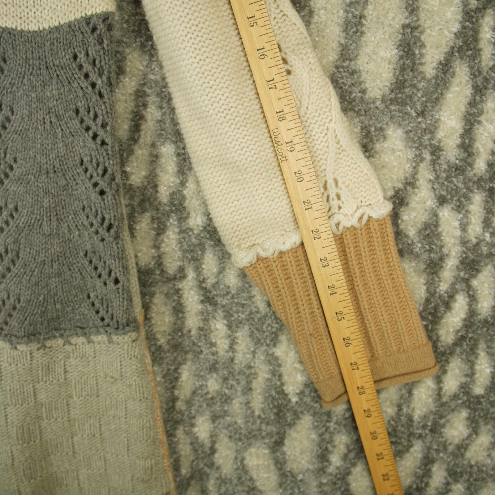Sundance Wool Patchwork Duster CardiganSweater Wo… - image 13