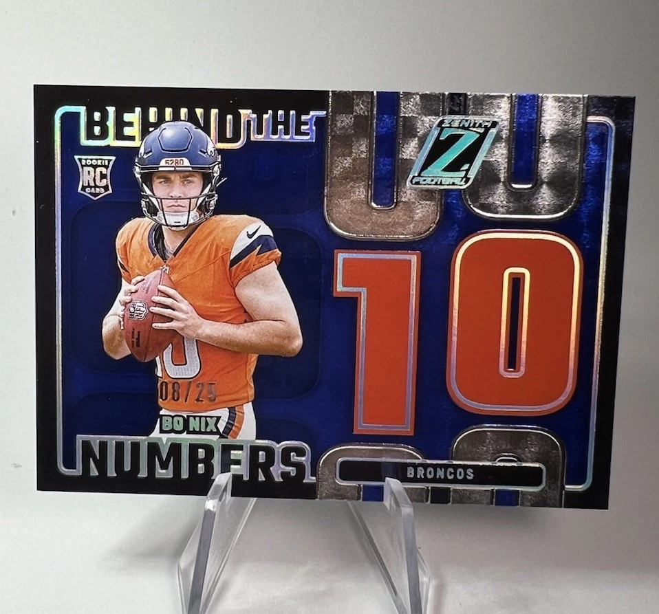 Bo Nix Panini Zenith Behind the Numbers #4 Blue
