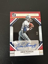 2022 PANINI DONRUSS SIGNATURE MARKS AUTOGRAPHS FOOTBALL DREW PEARSON RED AUTO /5