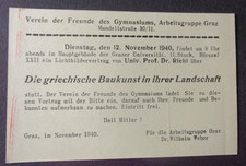 Postkarte,  Graz,  Gymnasium  Mandellstraße,  gel. 1940,