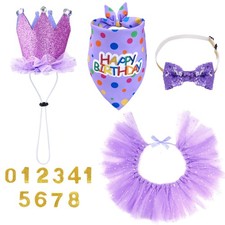 Dog Birthday Party Supplies Girl Dog Birthday Bandana Tutu Hat Bow Tie Set