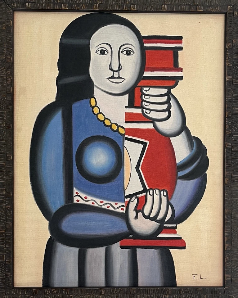 Fernand Léger óleo sobre canva 1881-1955 assinado à mão estilo de pintura incrível - Imagem 2 de 4