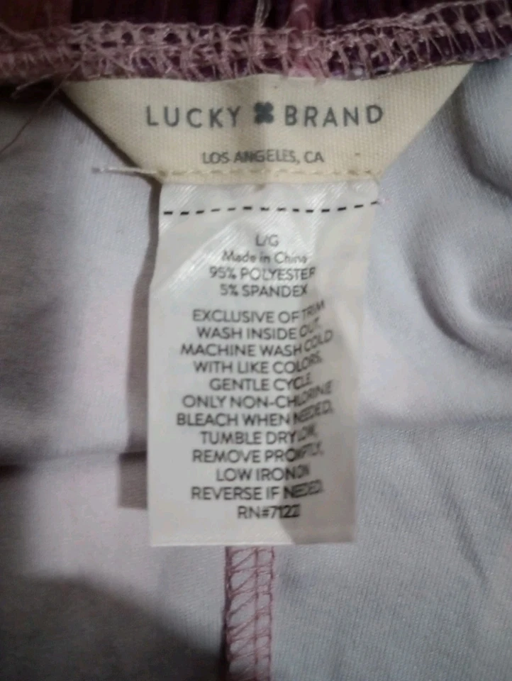 NWOT Lucky Brand Womens Lounge Pants L Pink Plaid Flannel Straight Leg Comfort - Image 4 of 4