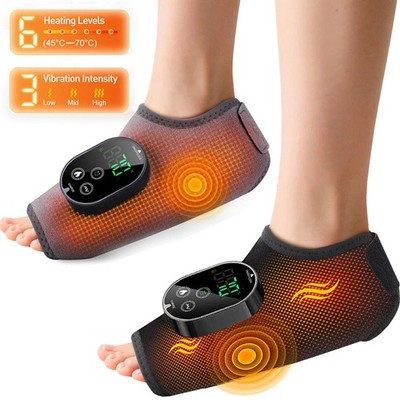 Cordless Foot Ankle Massager Pain Relief with 6 Heat Levels, 3 Vibration Modes