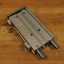 SMC MGPM32-175 Pneumatic Guide Cylinder, Double Bore 32mm, Stroke 175mm - USED