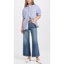 NWT RE/DONE High Rise Wide Leg Crop Jeans Crafted Indigo Sz 30 295