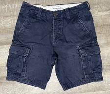 Vintage Abercrombie Fitch Cargo Shorts Men's 31 Fits 32 Blue Paratrooper Y2K
